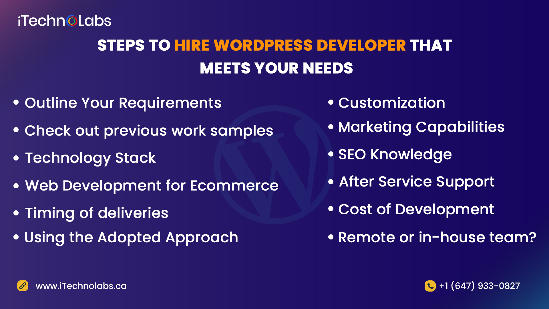 steps to hire wordpress developer that meets your needs itechnolabs