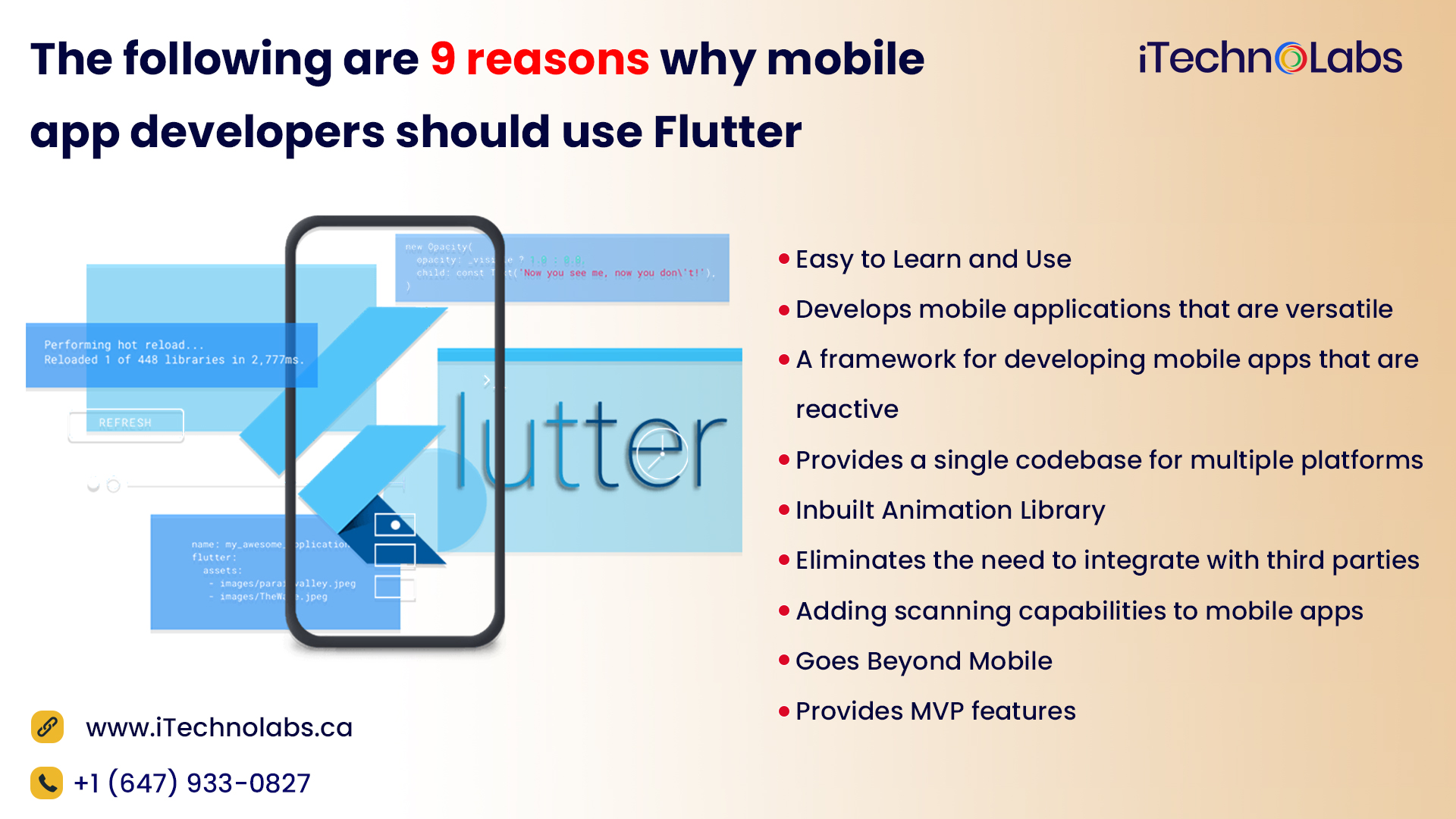9 reasons why mobile app developers should use Flutter itechnolabs
