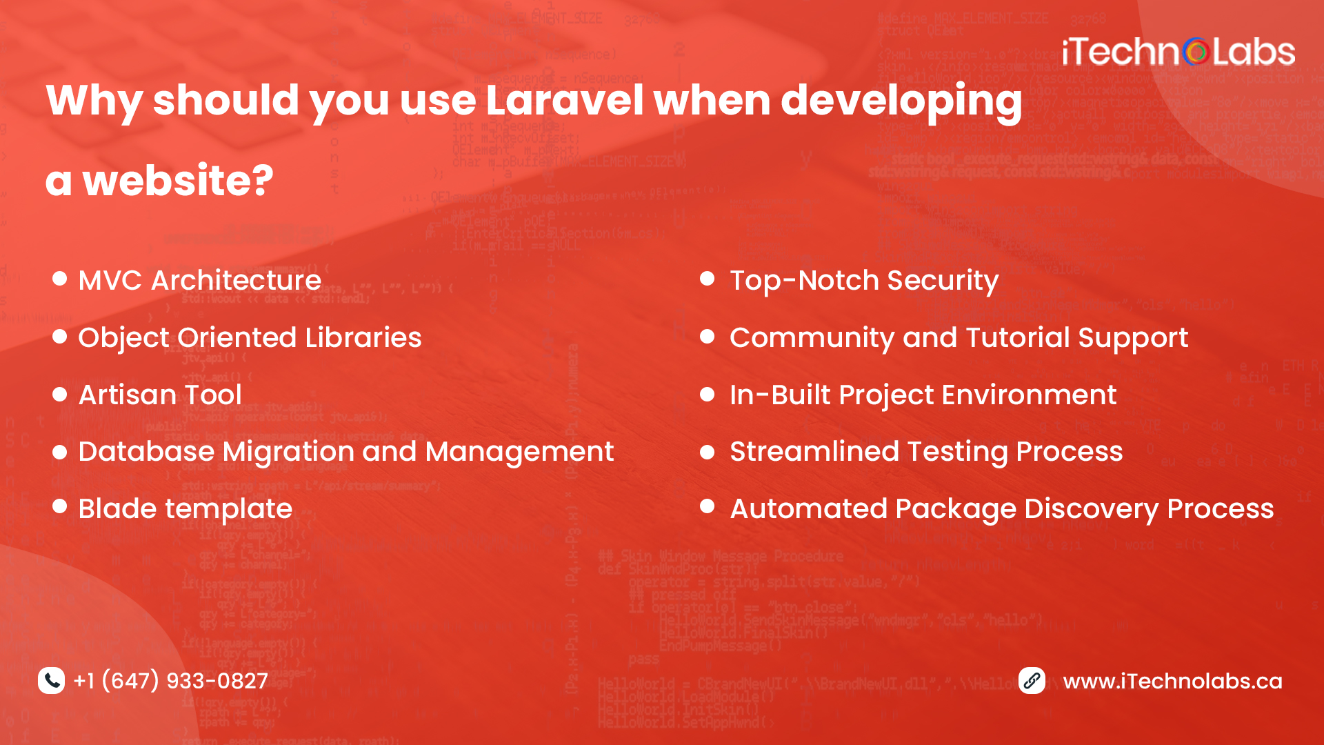why should you use laravel when developing a website itechnolabs