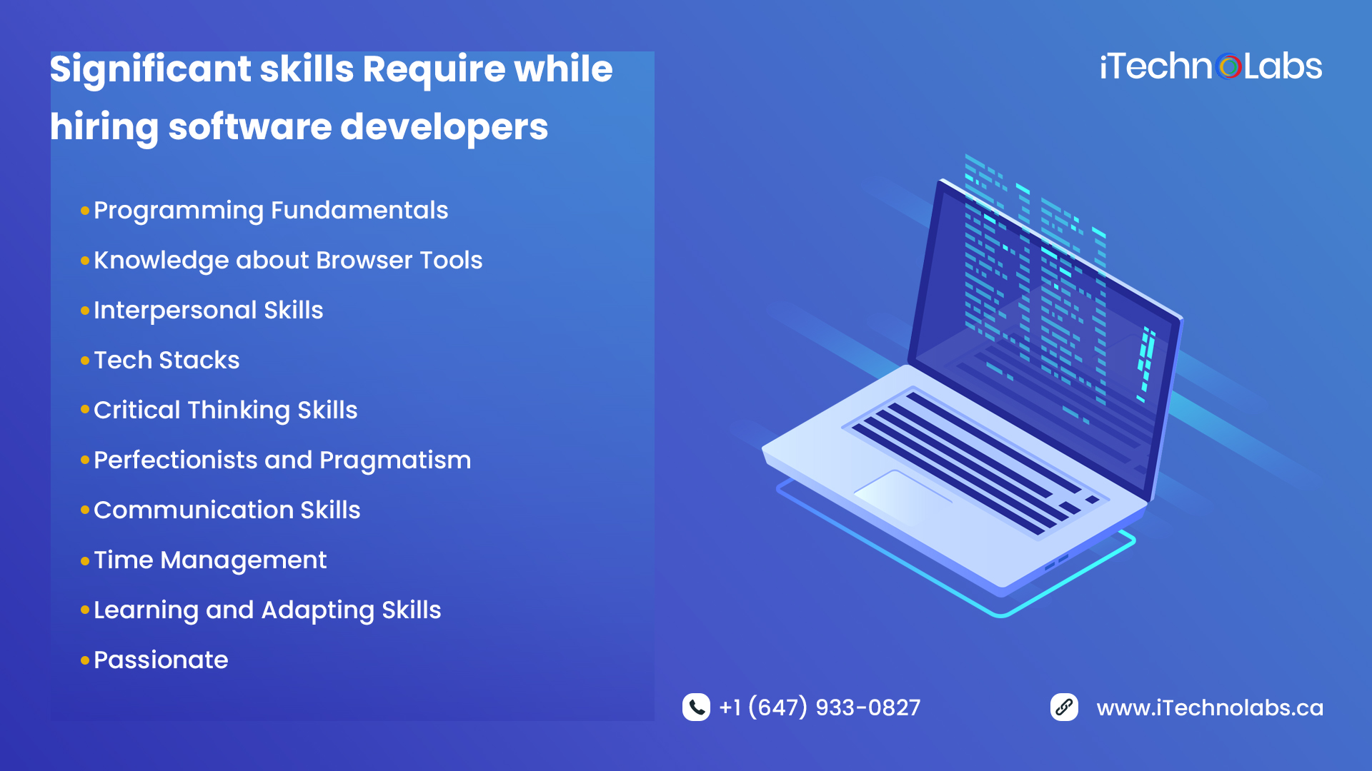 significant skills require while hiring software developers itechnolabs