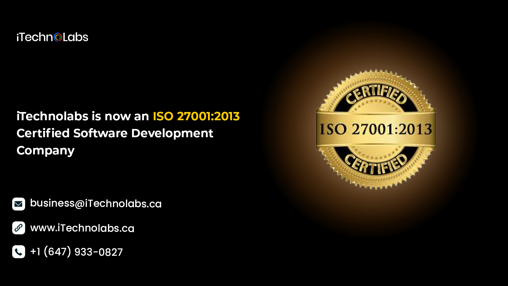 itechnolabs is now an iso 27001 2013 certified software development company