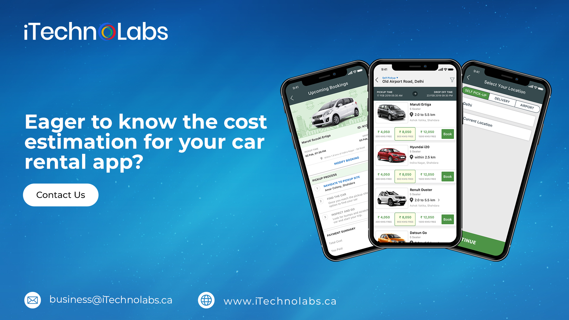 eager to know the cost estimation for your car rental app itechnolabs