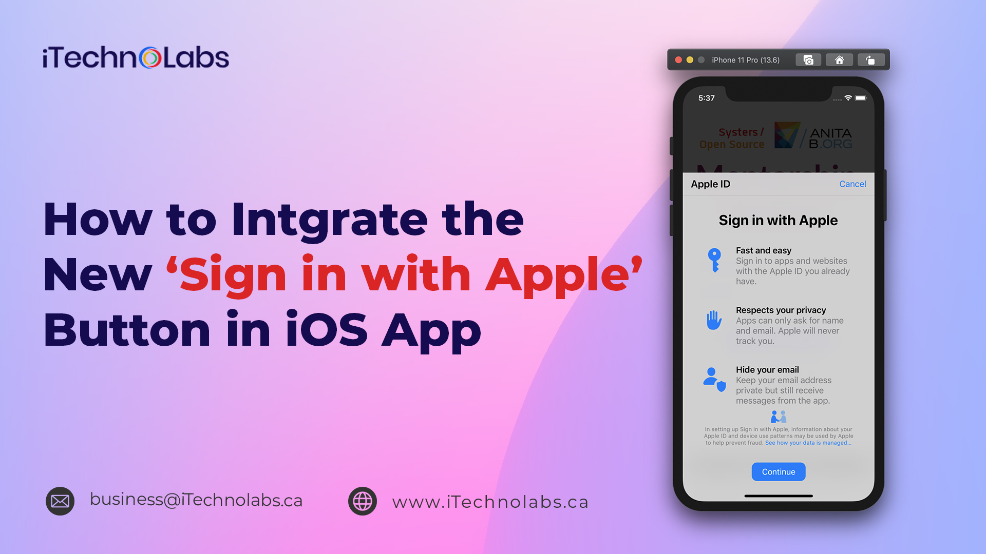 how to integrate the new sign in with apple button in ios app itechnolabs