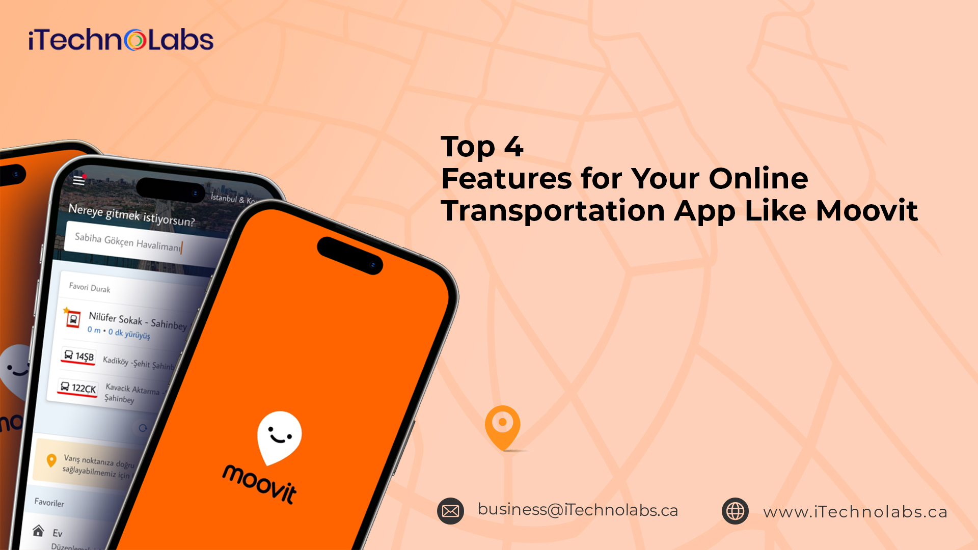 top 4 features for your online transportation app like moovit itechnolabs