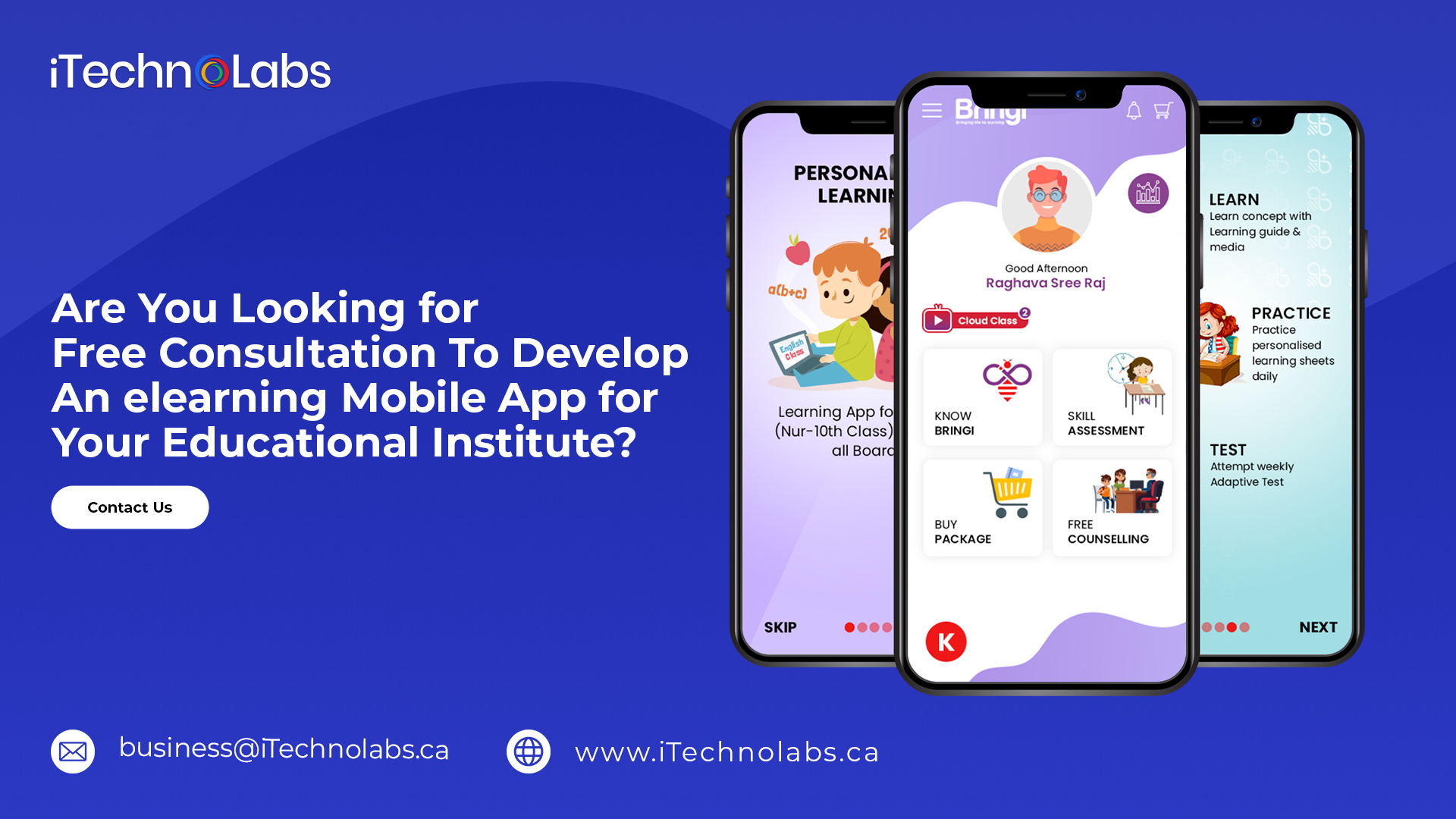 are you looking for free consultation to develop an elearning mobile app for your educational institute itechnolabs