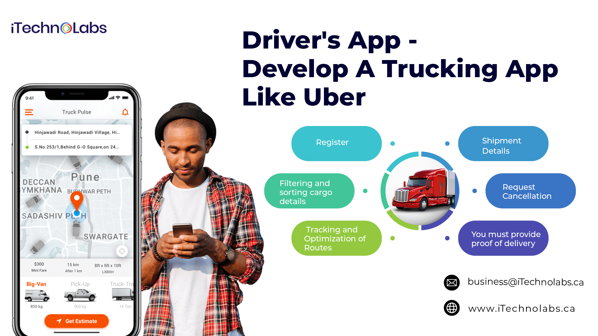 drivers app develop a trucking app like uber itechnolabs