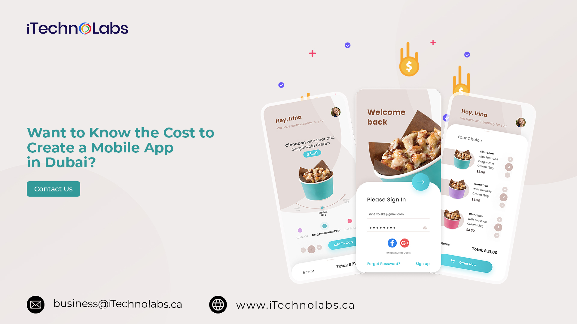 want to know the cost to create a mobile app in dubai itechnolabs