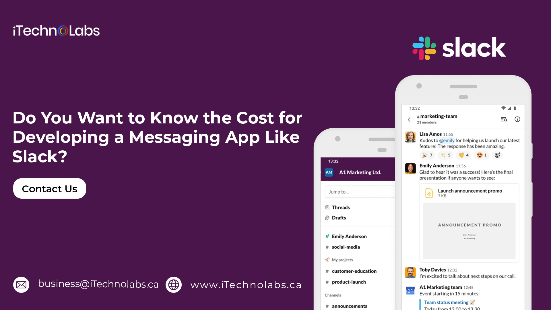 do you want to know the cost of developing a messaging app like slack itechnolabs