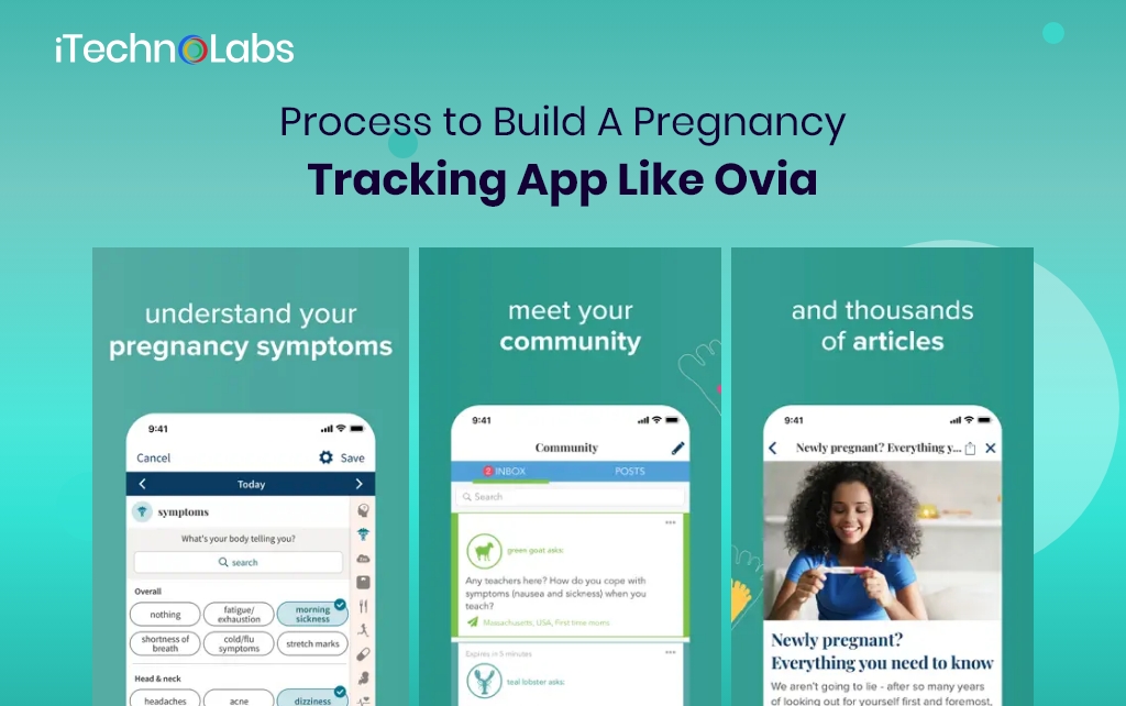 process to build a pregnancy tracking app like ovia itechnolabs