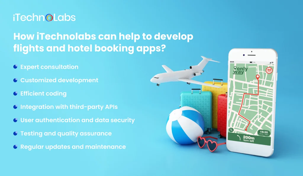 How iTechnolabs can help to develop  flights and hotel booking apps?