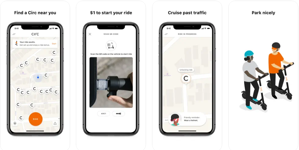 Circ - electric scooter app