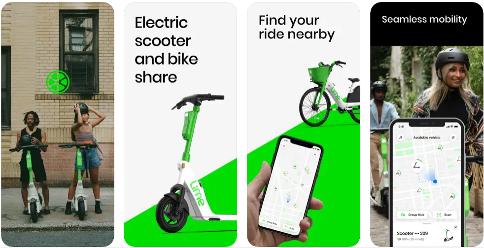 lime - electric scooter app