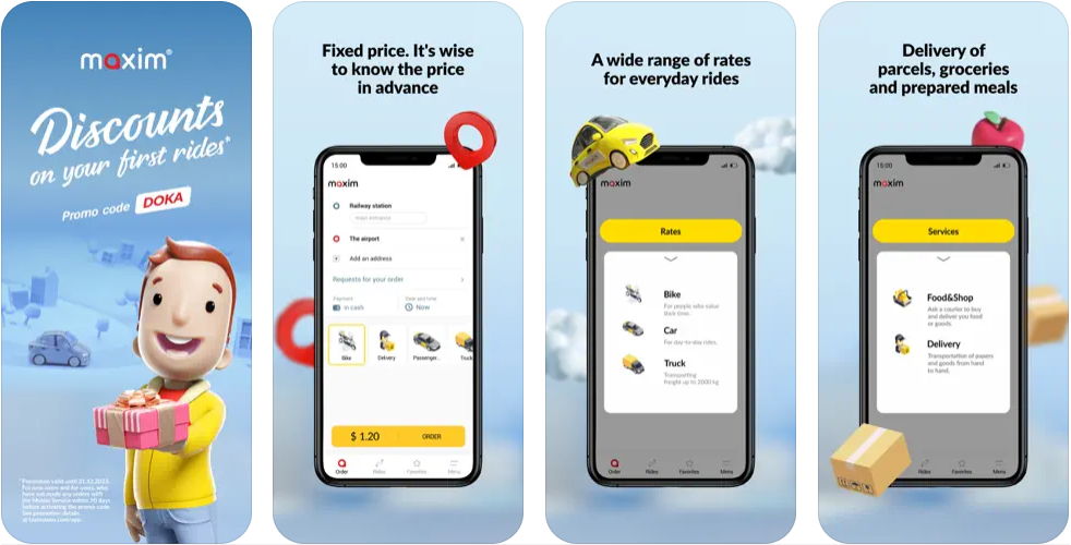 maxim - ride sharing app
